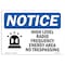 Signmission OSHA Sign, 10" H, Rigid Plastic, High Level Radio Frequency Energy Sign With Symbol, Landscape OS-NS-P-1014-L-13473 - alternate 1
